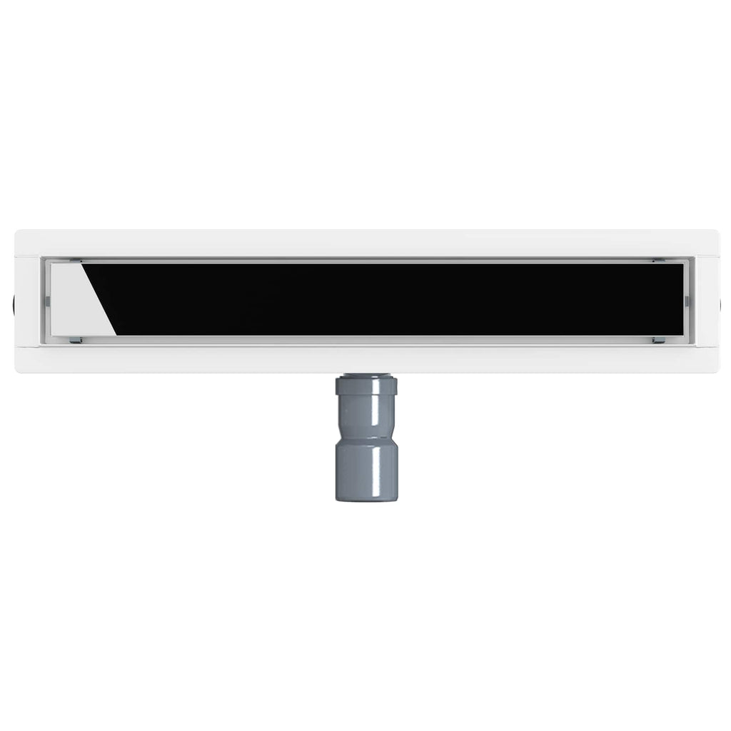 Duschabfluss mit Glashülle und 360° Siphon Schwarz 50 cm