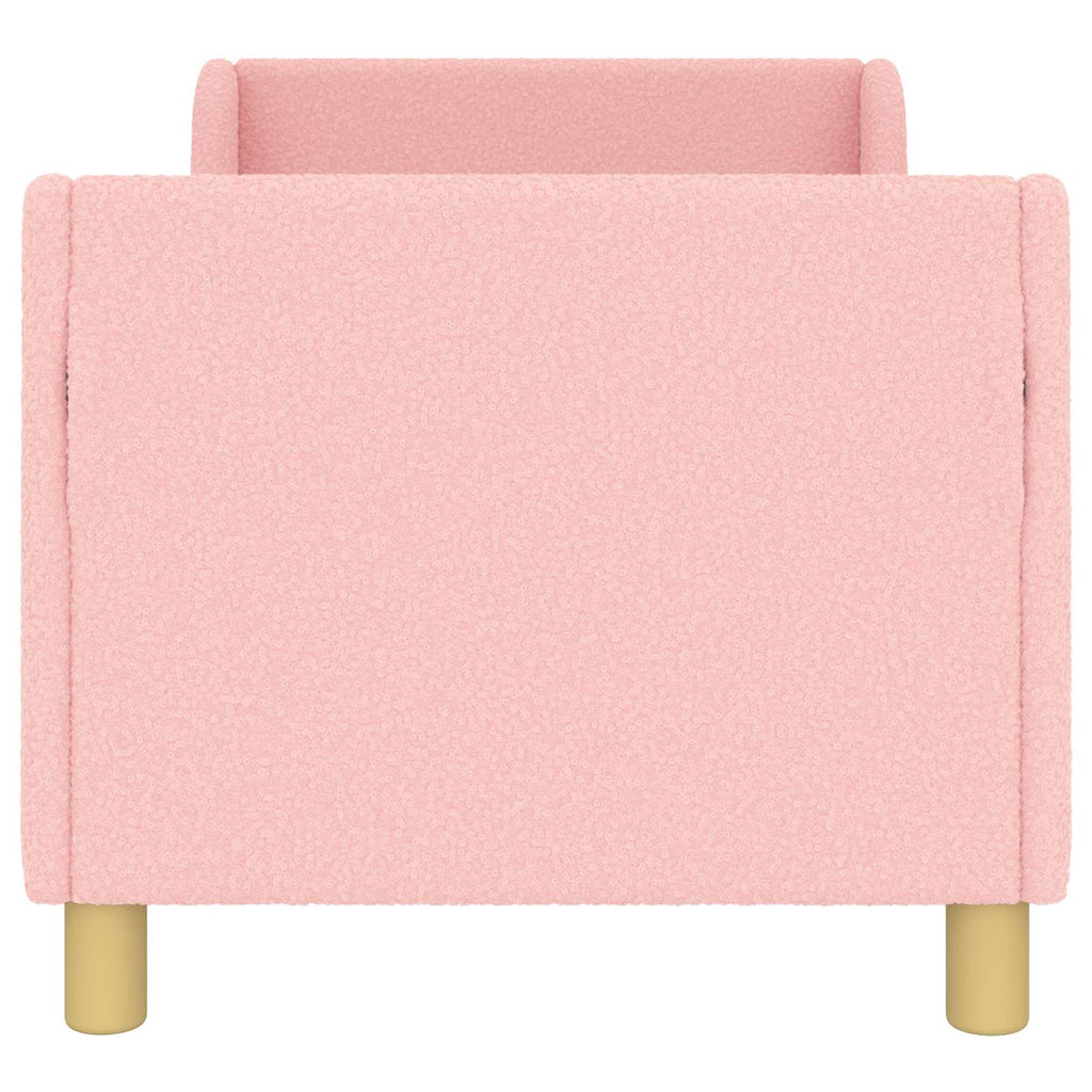 Kinderbettgestell mit Kopfteil Rosa 70 x 140 cm Bouclé
