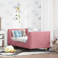 Kinderbettgestell mit Kopfteil Rosa 70 x 140 cm Samt