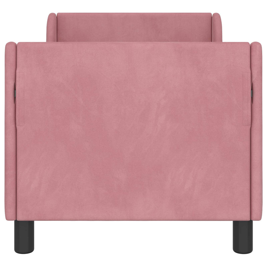 Kinderbettgestell mit Kopfteil Rosa 70 x 140 cm Samt