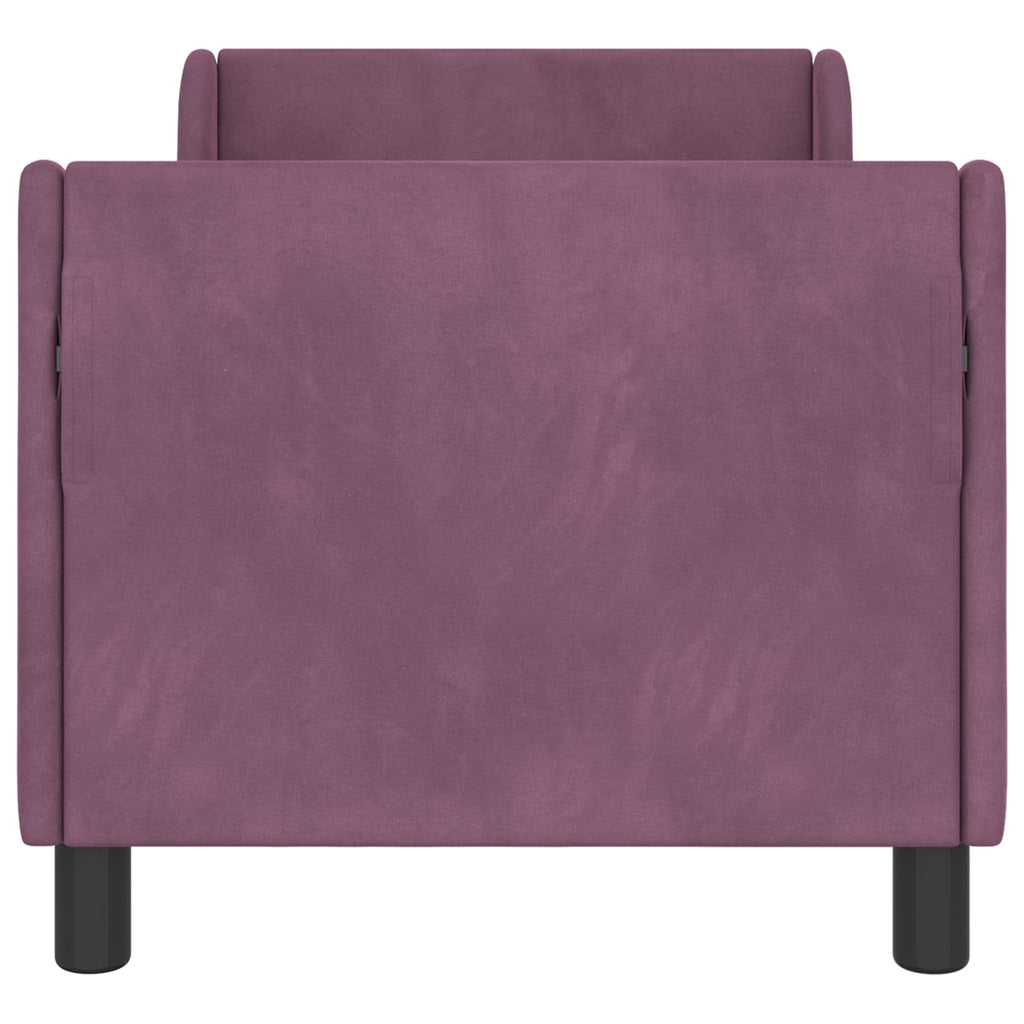 Kinderbettgestell mit Kopfteil Lila 70 x 140 cm Samt