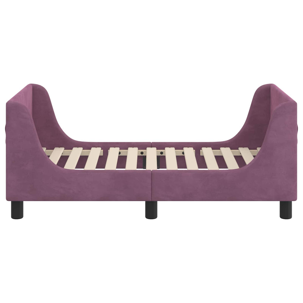 Kinderbettgestell mit Kopfteil Lila 70 x 140 cm Samt