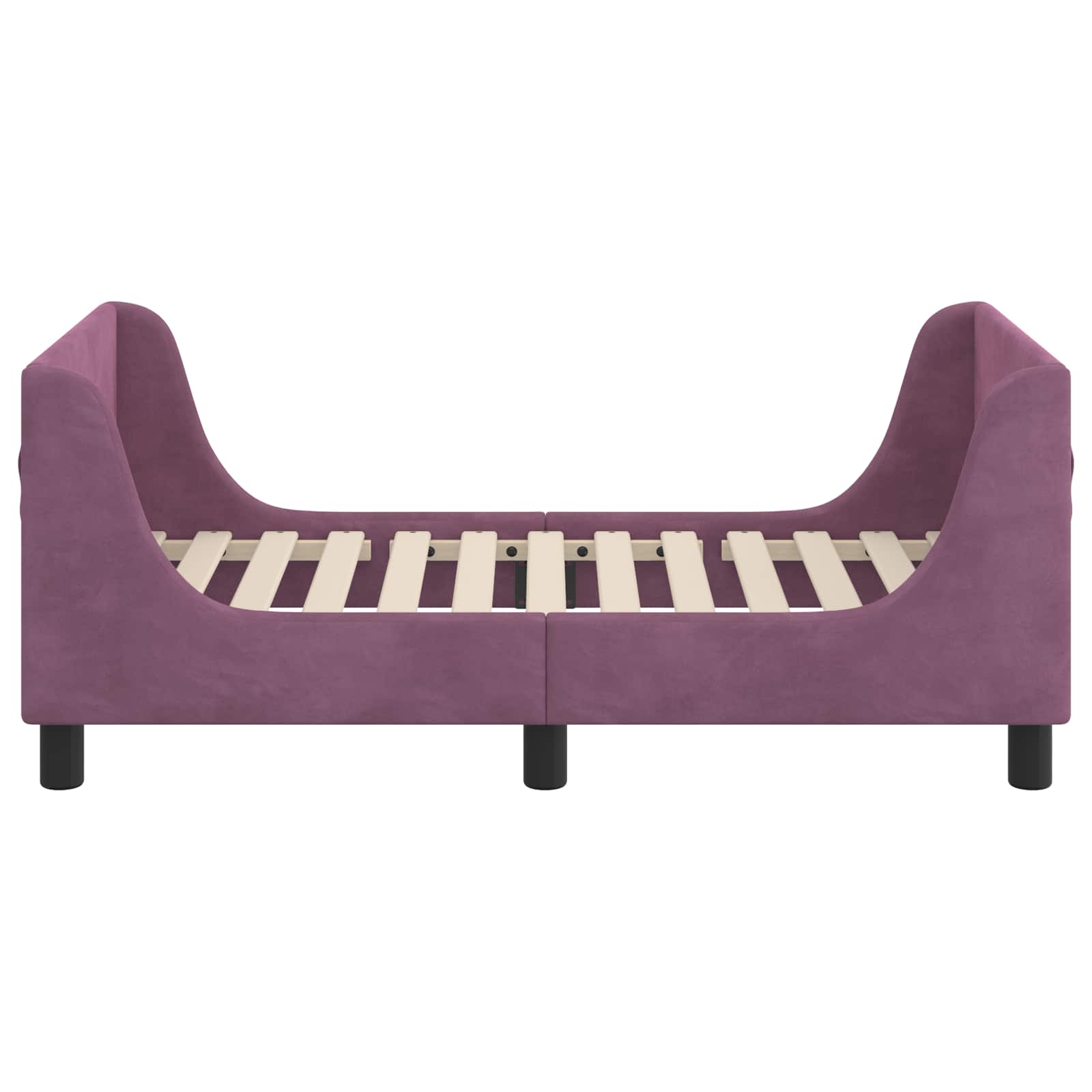 Kinderbettgestell mit Kopfteil Lila 70 x 140 cm Samt