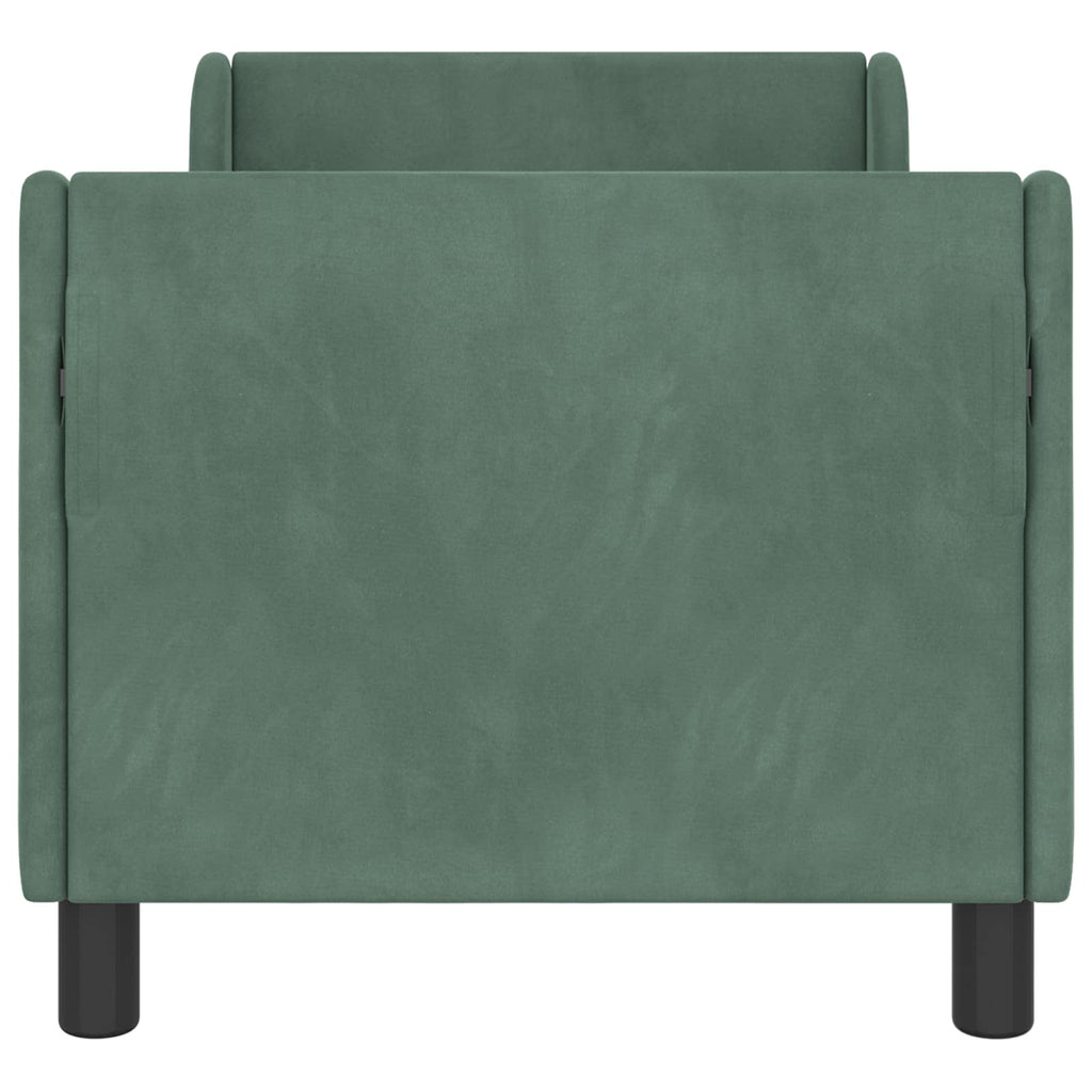 Kinderbettgestell mit Kopfteil Meergrün 70 x 140 cm Samt