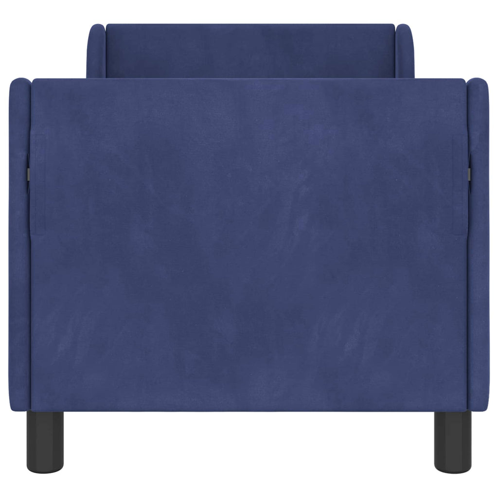 Kinderbettgestell mit Kopfteil Polizeiblau 70 x 140 cm Samt
