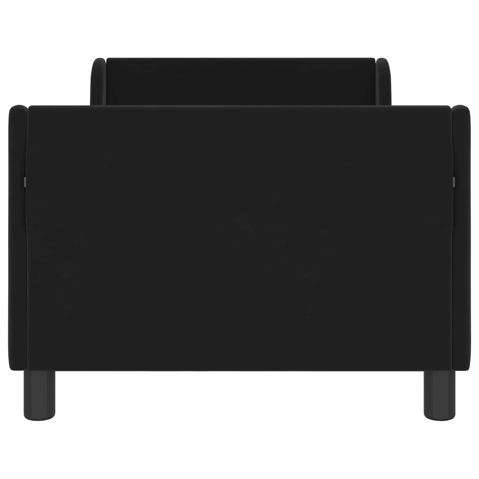 Kinderbettgestell mit Kopfteil Schwarz 80 x 160 cm Samt