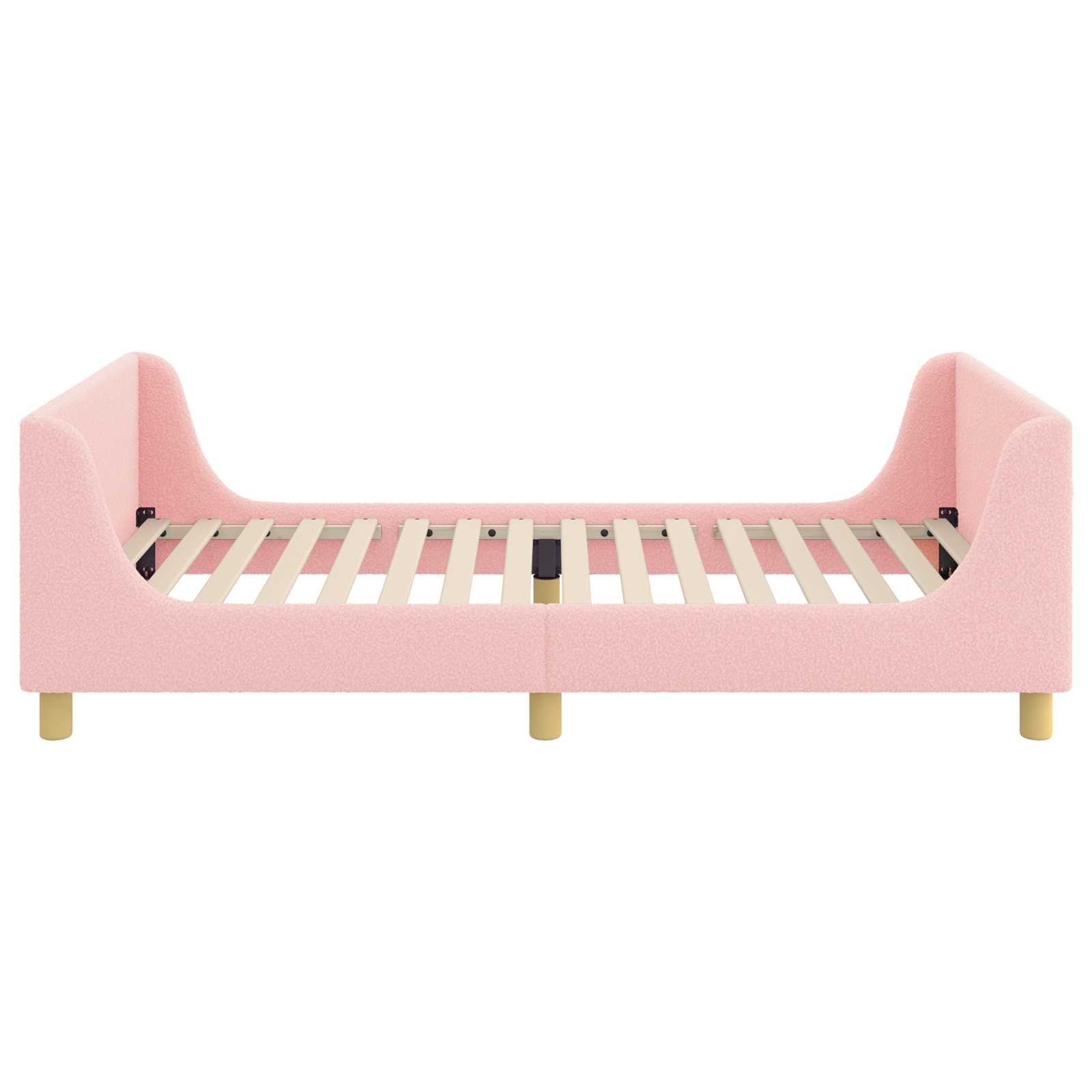 Kinderbettgestell mit Kopfteil Rosa 80 x 200 cm Bouclé