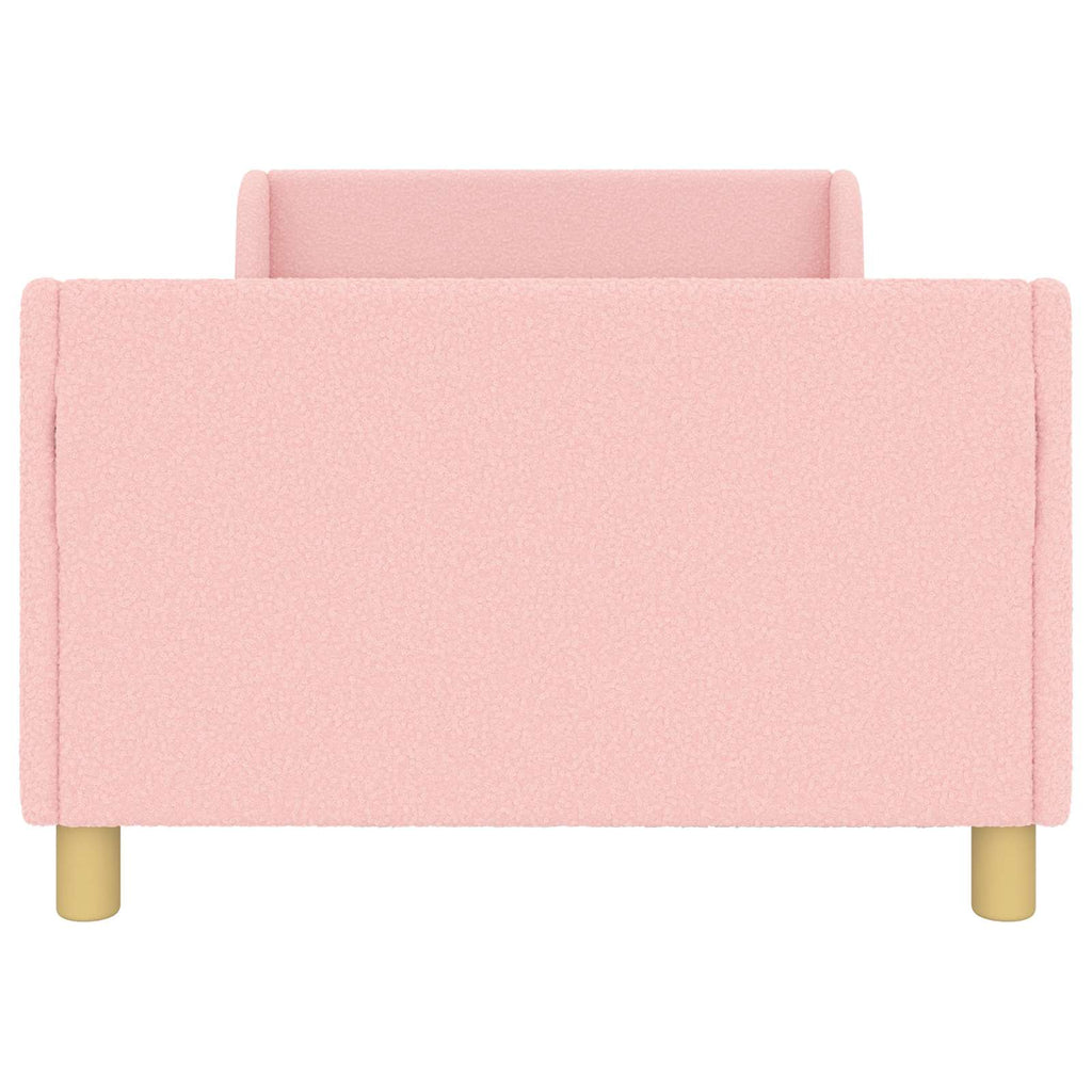 Kinderbettgestell mit Kopfteil Rosa 80 x 200 cm Bouclé