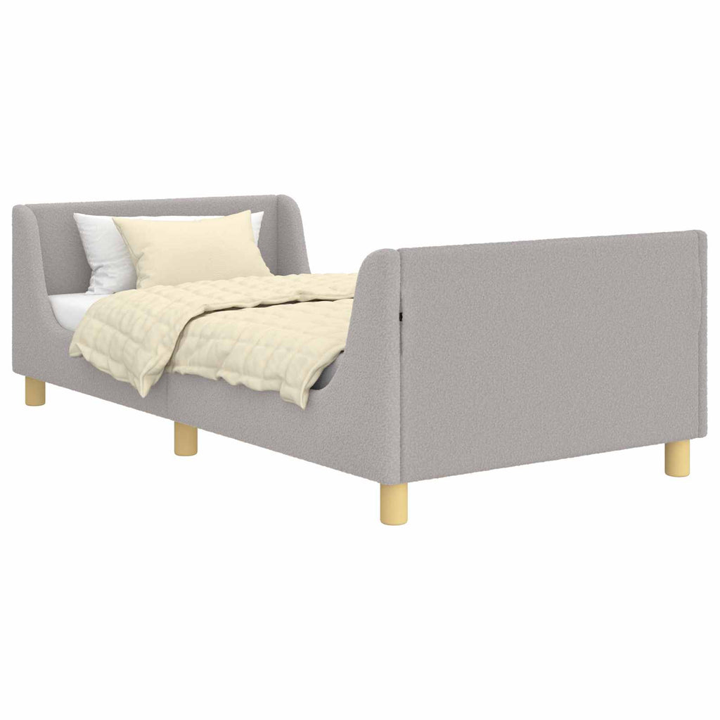 Kinderbettgestell mit Kopfteil Hellgrau 80 x 200 cm Bouclé