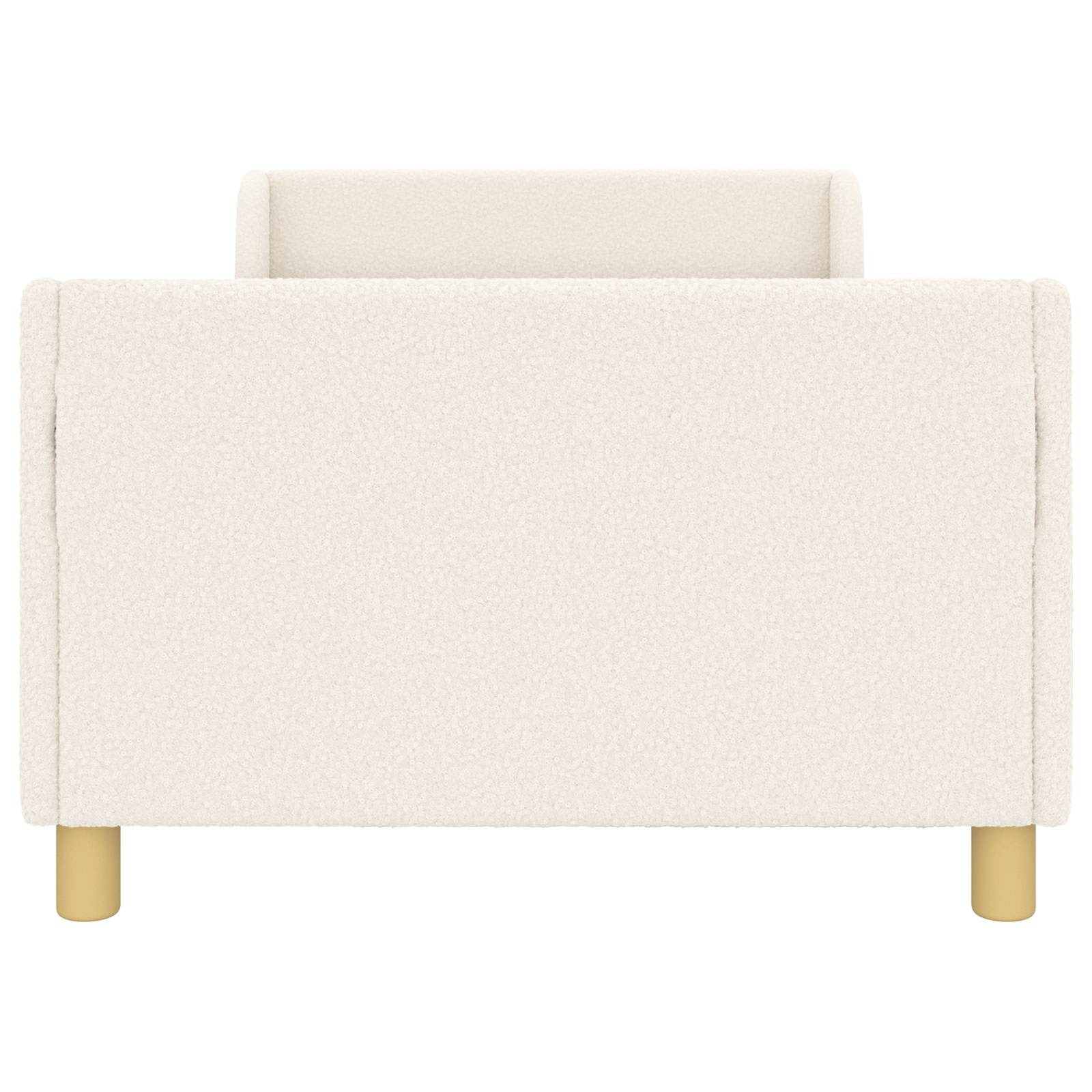 Kinderbettgestell mit Kopfteil Creme 90 x 190 cm Bouclé