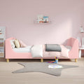 Kinderbettgestell mit Kopfteil Rosa 90 x 190 cm Bouclé