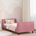Kinderbettgestell mit Kopfteil Rosa 90 x 190 cm Samt