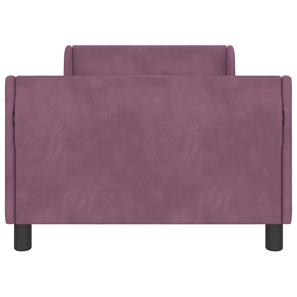 Kinderbettgestell mit Kopfteil Lila 90 x 190 cm Samt