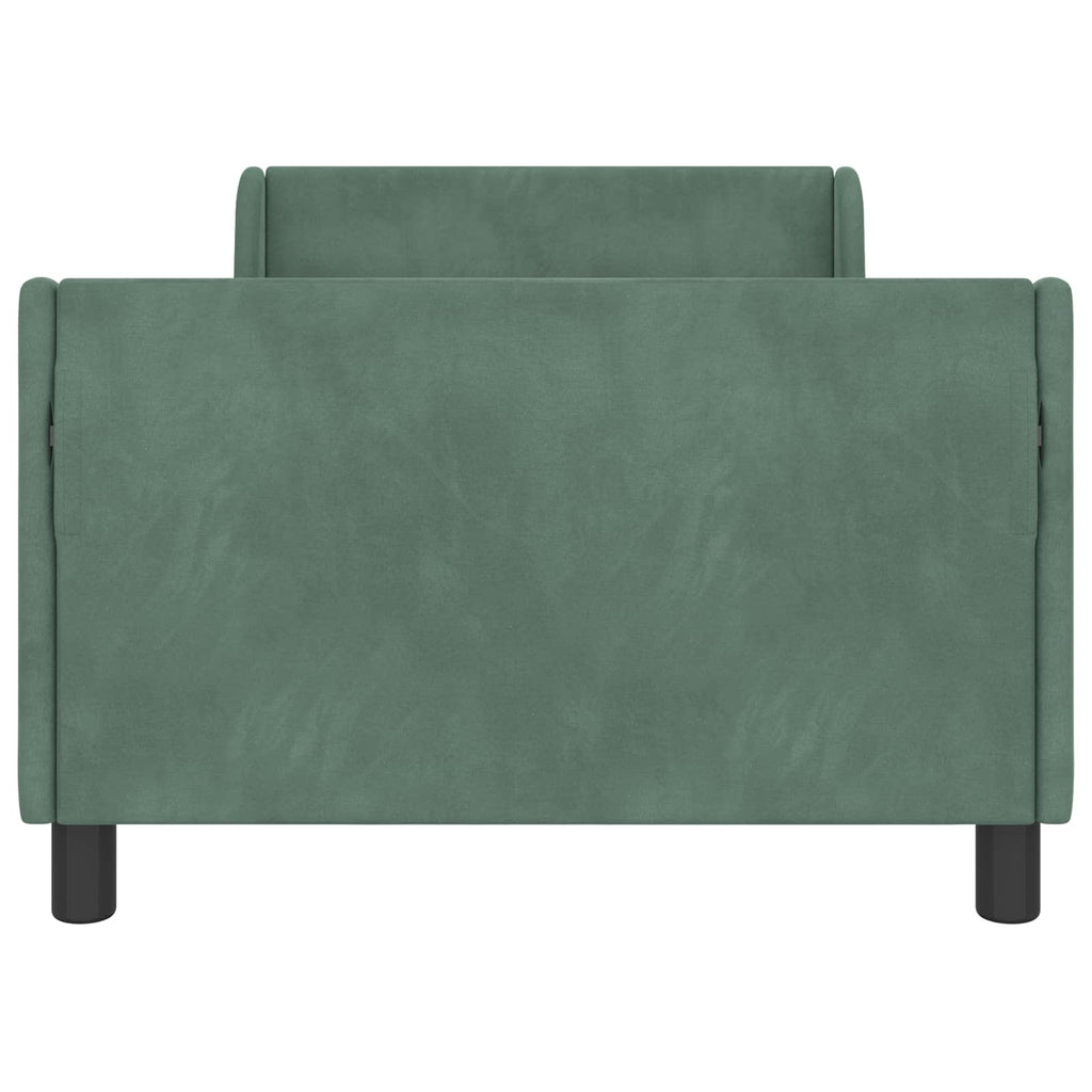 Kinderbettgestell mit Kopfteil Meergrün 90 x 190 cm Samt