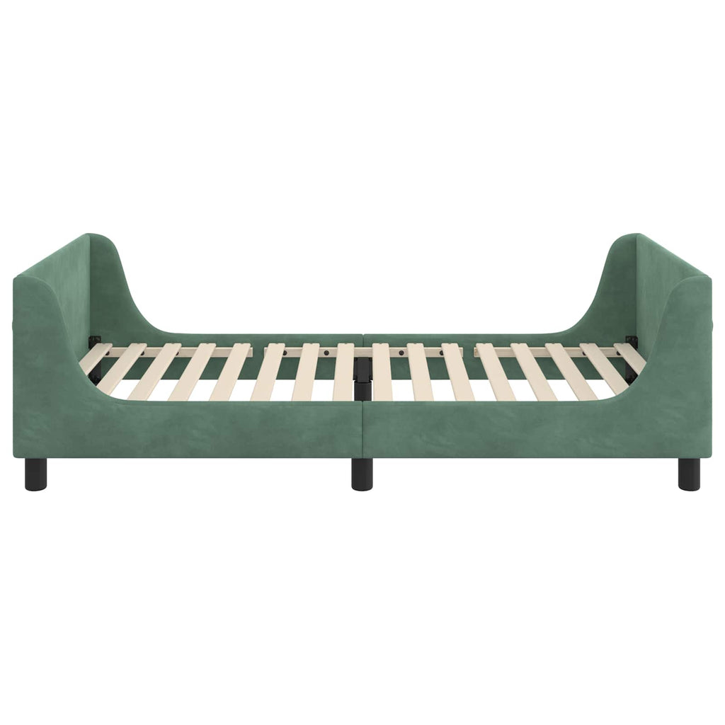 Kinderbettgestell mit Kopfteil Meergrün 90 x 190 cm Samt