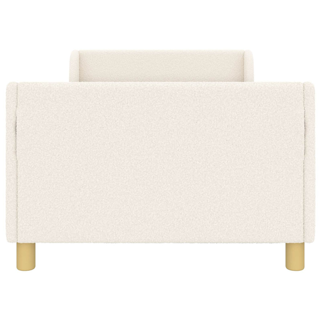 Kinderbettgestell mit Kopfteil Creme 90 x 200 cm Bouclé