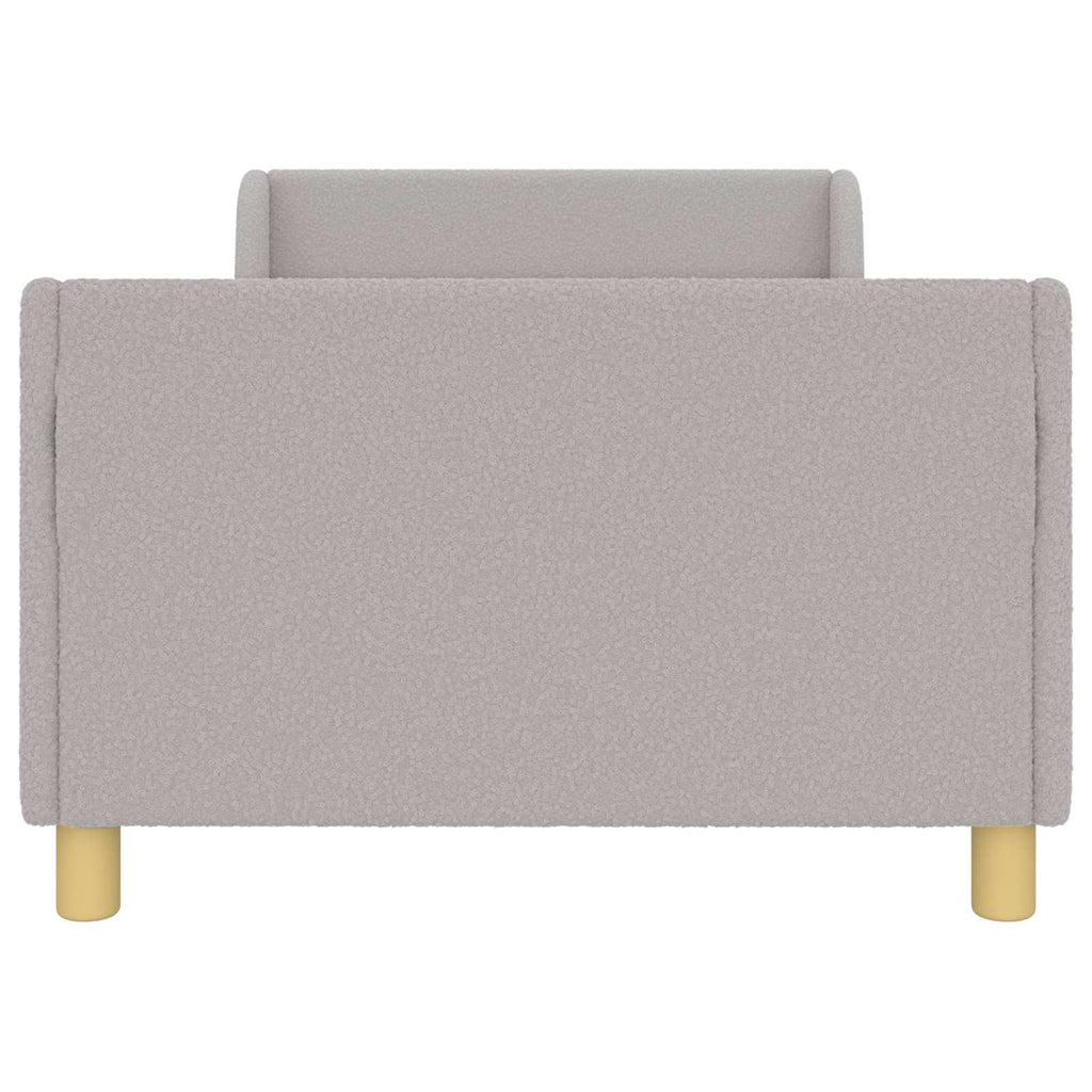 Kinderbettgestell mit Kopfteil Hellgrau 90 x 200 cm Bouclé