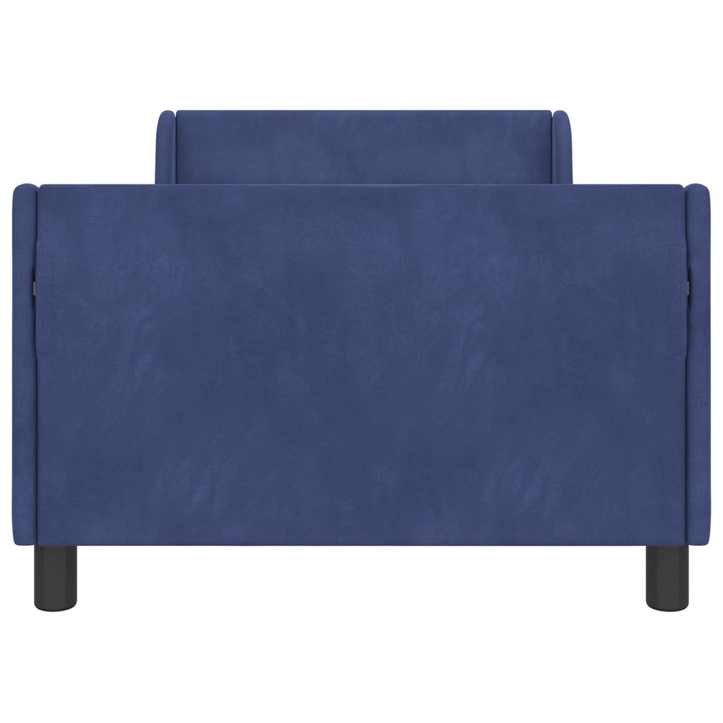 Kinderbettgestell mit Kopfteil Polizeiblau 90 x 200 cm Samt