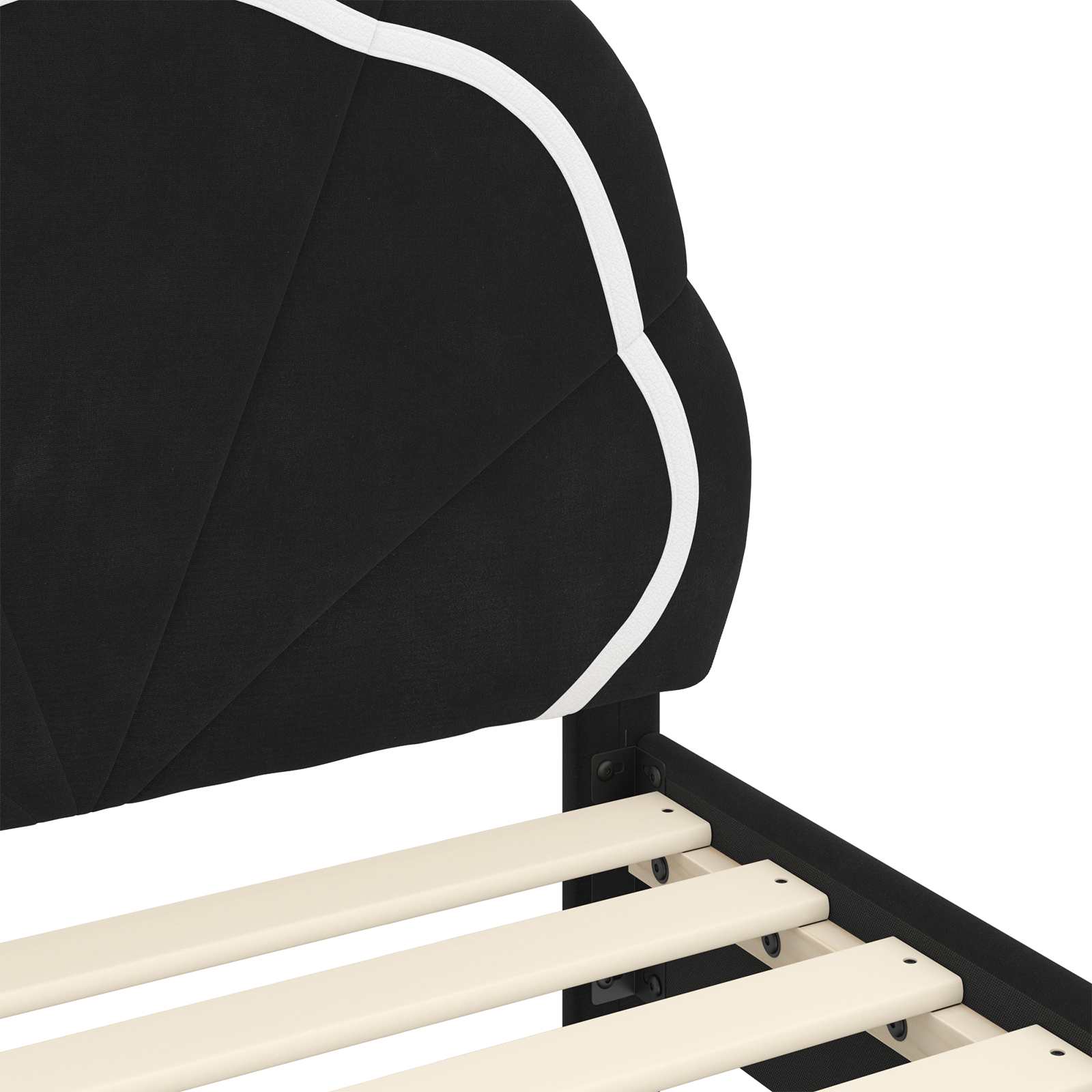 Kinderbettgestell mit Kopfteil Schwarz 70 x 140 cm Samt