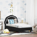 Kinderbettgestell mit Kopfteil Schwarz 70 x 140 cm Samt
