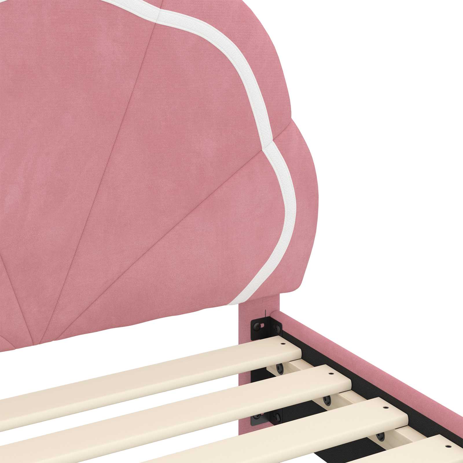 Kinderbettgestell mit Kopfteil Rosa 70 x 140 cm Samt