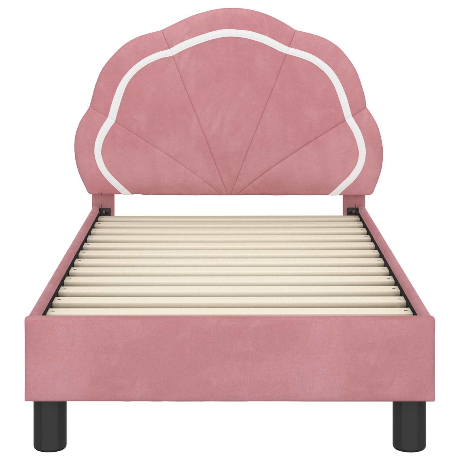 Kinderbettgestell mit Kopfteil Rosa 70 x 140 cm Samt
