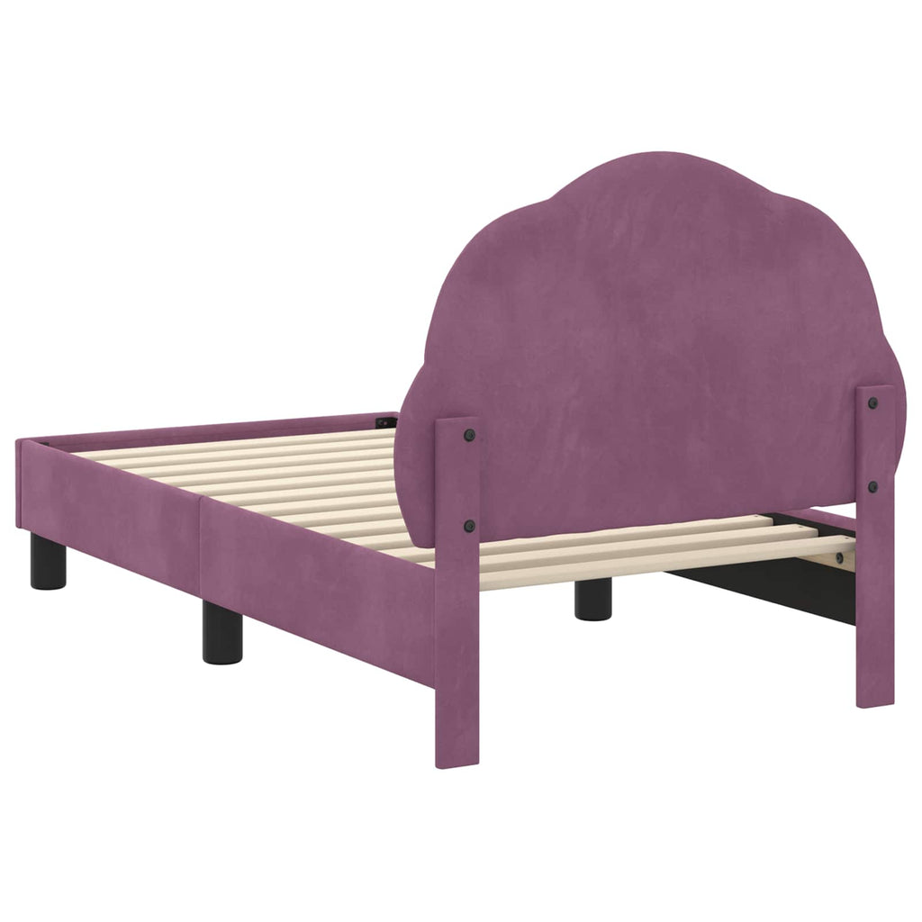 Kinderbettgestell mit Kopfteil Lila 70 x 140 cm Samt