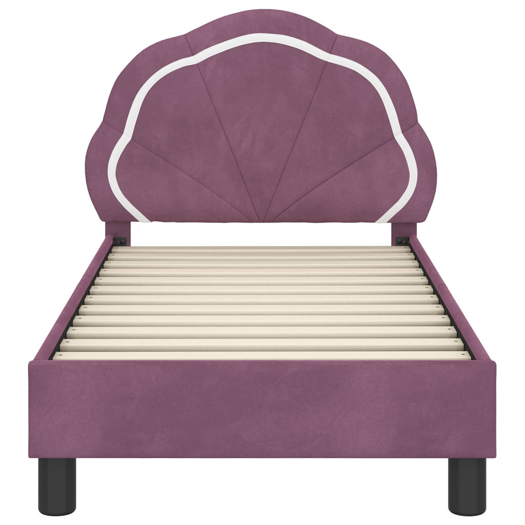 Kinderbettgestell mit Kopfteil Lila 70 x 140 cm Samt