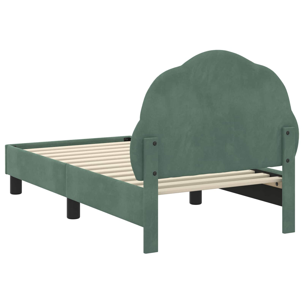 Kinderbettgestell mit Kopfteil Meergrün 70 x 140 cm Samt