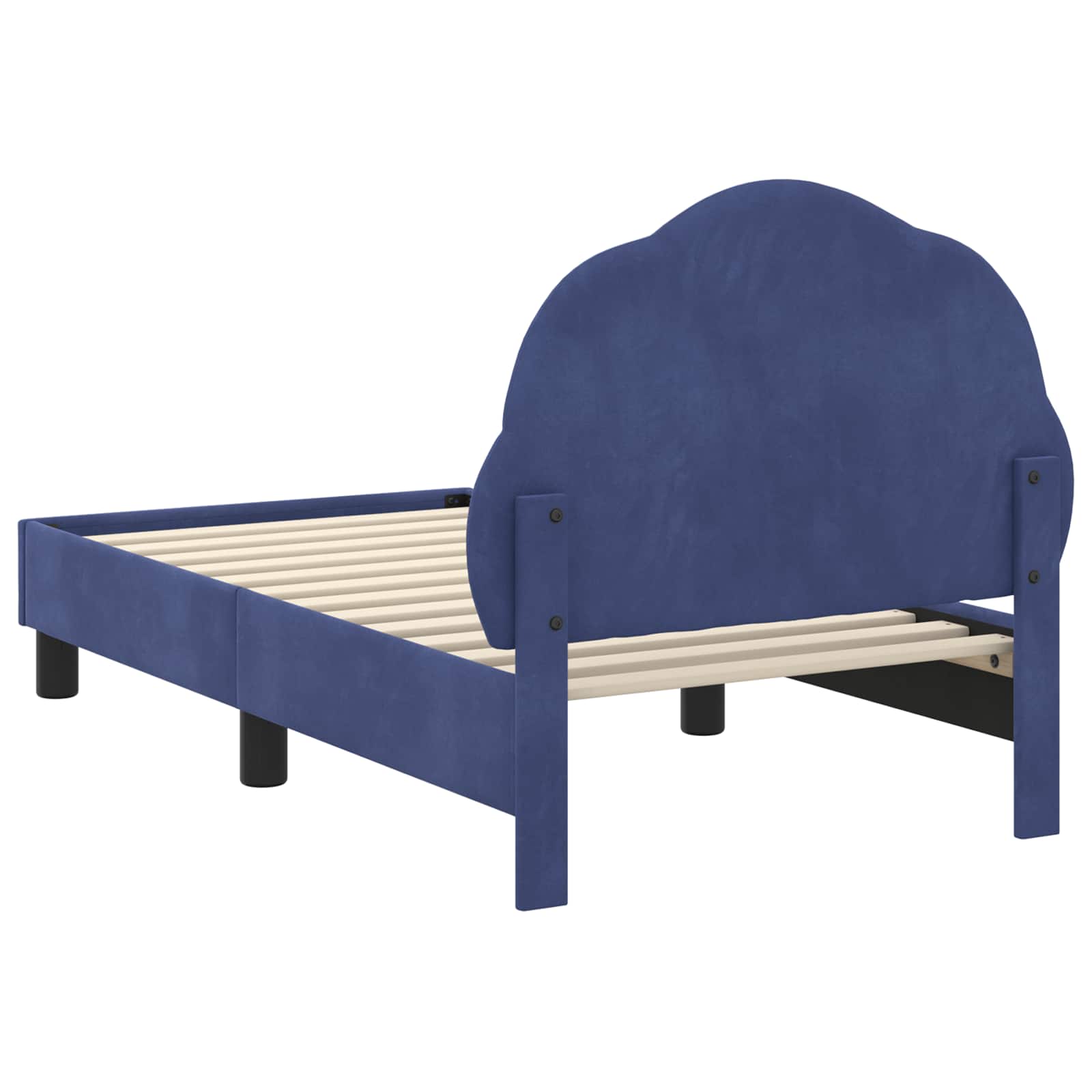 Kinderbettgestell mit Kopfteil Polizeiblau 70 x 140 cm Samt
