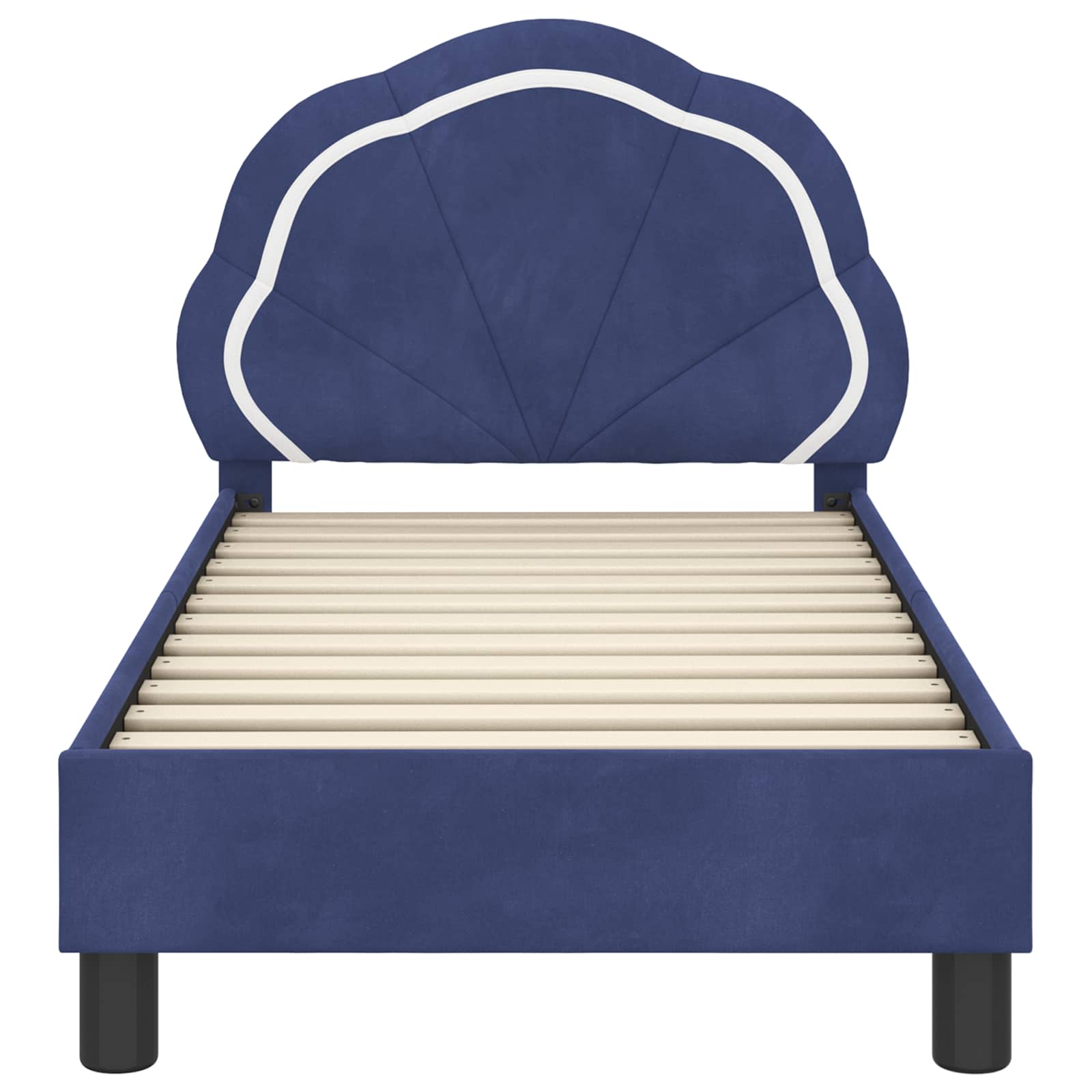 Kinderbettgestell mit Kopfteil Polizeiblau 70 x 140 cm Samt