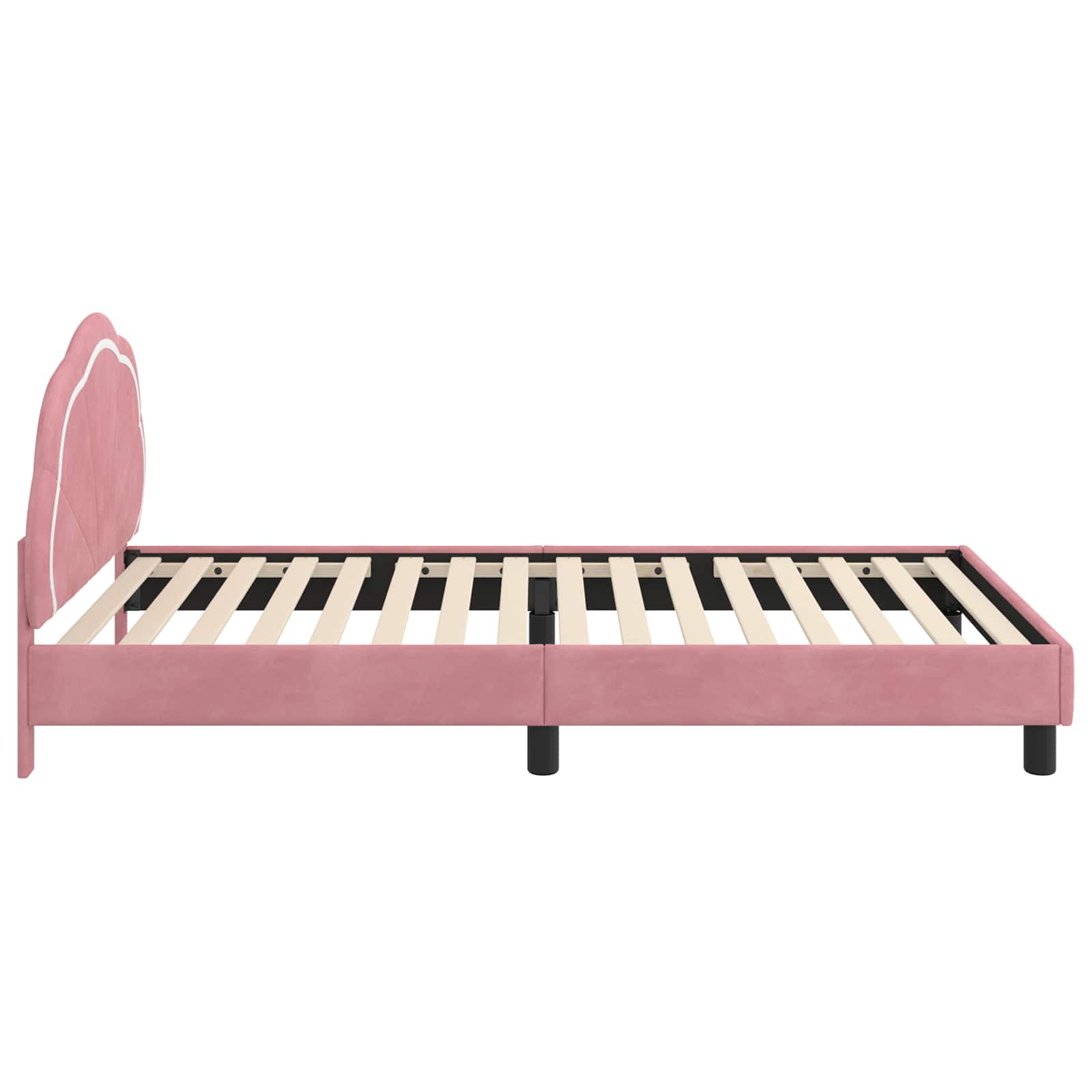 Kinderbettgestell mit Kopfteil Rosa 80 x 200 cm Samt