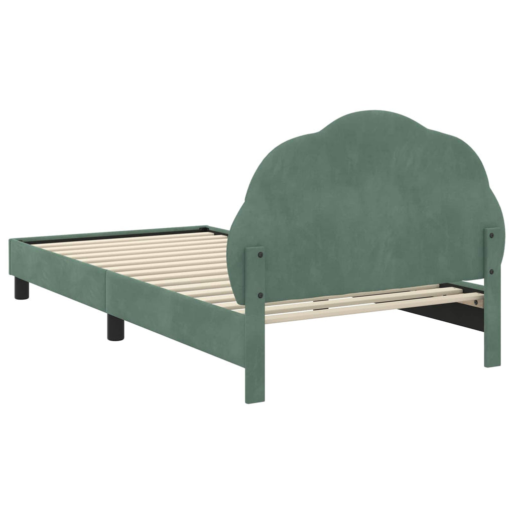 Kinderbettgestell mit Kopfteil Meergrün 80 x 200 cm Samt