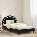 Kinderbettgestell mit Kopfteil Schwarz 90 x 190 cm Samt