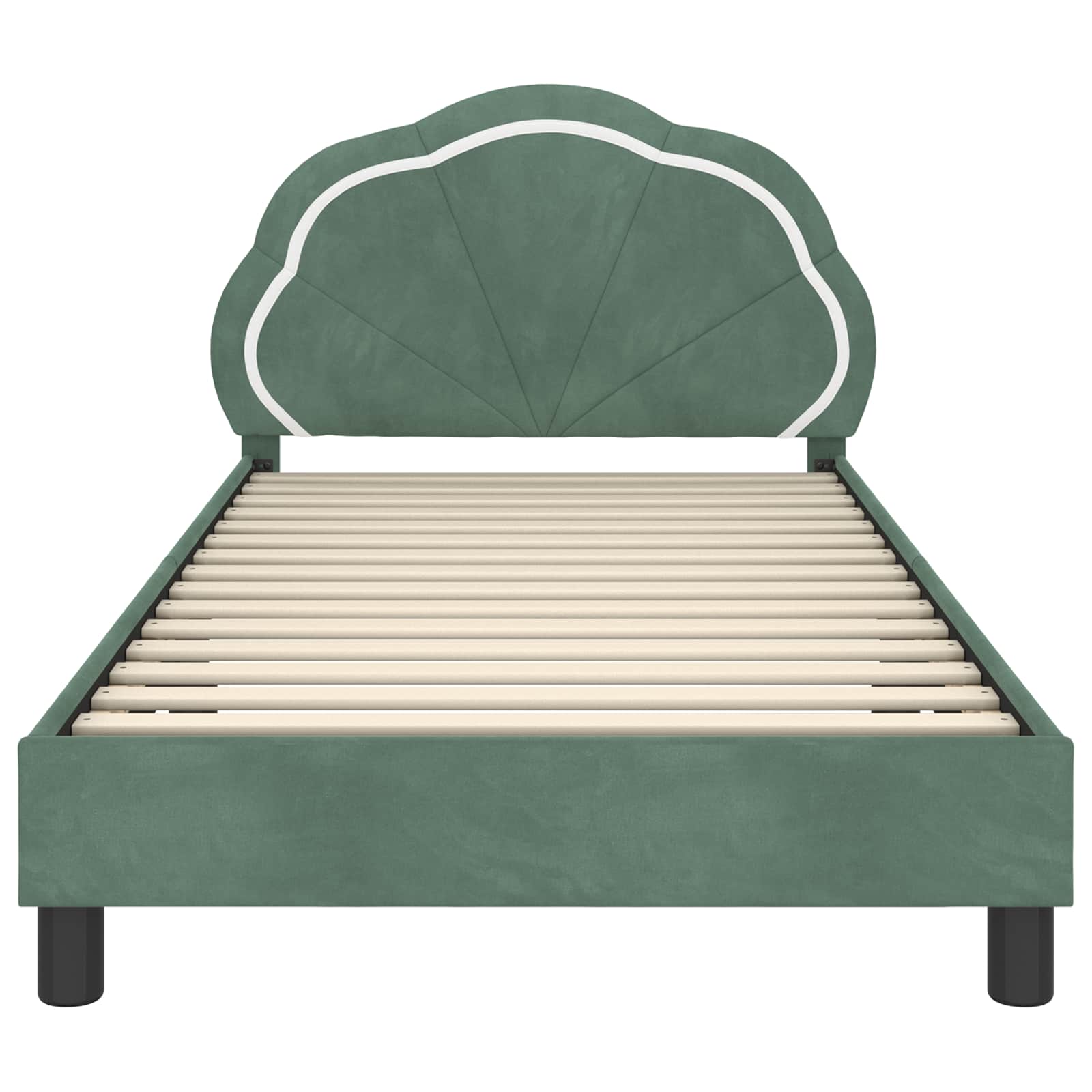 Kinderbettgestell mit Kopfteil Meergrün 90 x 190 cm Samt