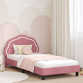 Kinderbettgestell mit Kopfteil Rosa 90 x 200 cm Samt