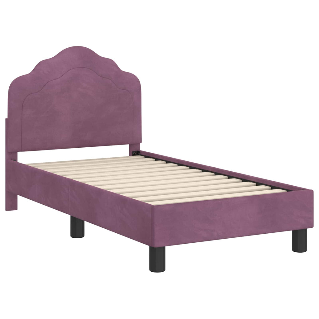 Kinderbettgestell mit Kopfteil Lila 70 x 140 cm Samt