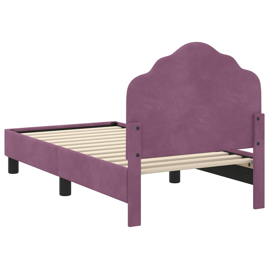 Kinderbettgestell mit Kopfteil Lila 70 x 140 cm Samt