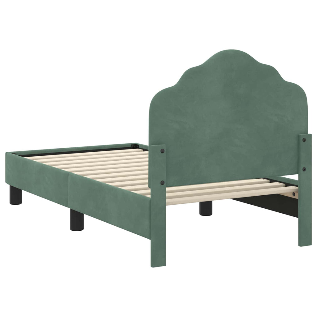 Kinderbettgestell mit Kopfteil Meergrün 70 x 140 cm Samt