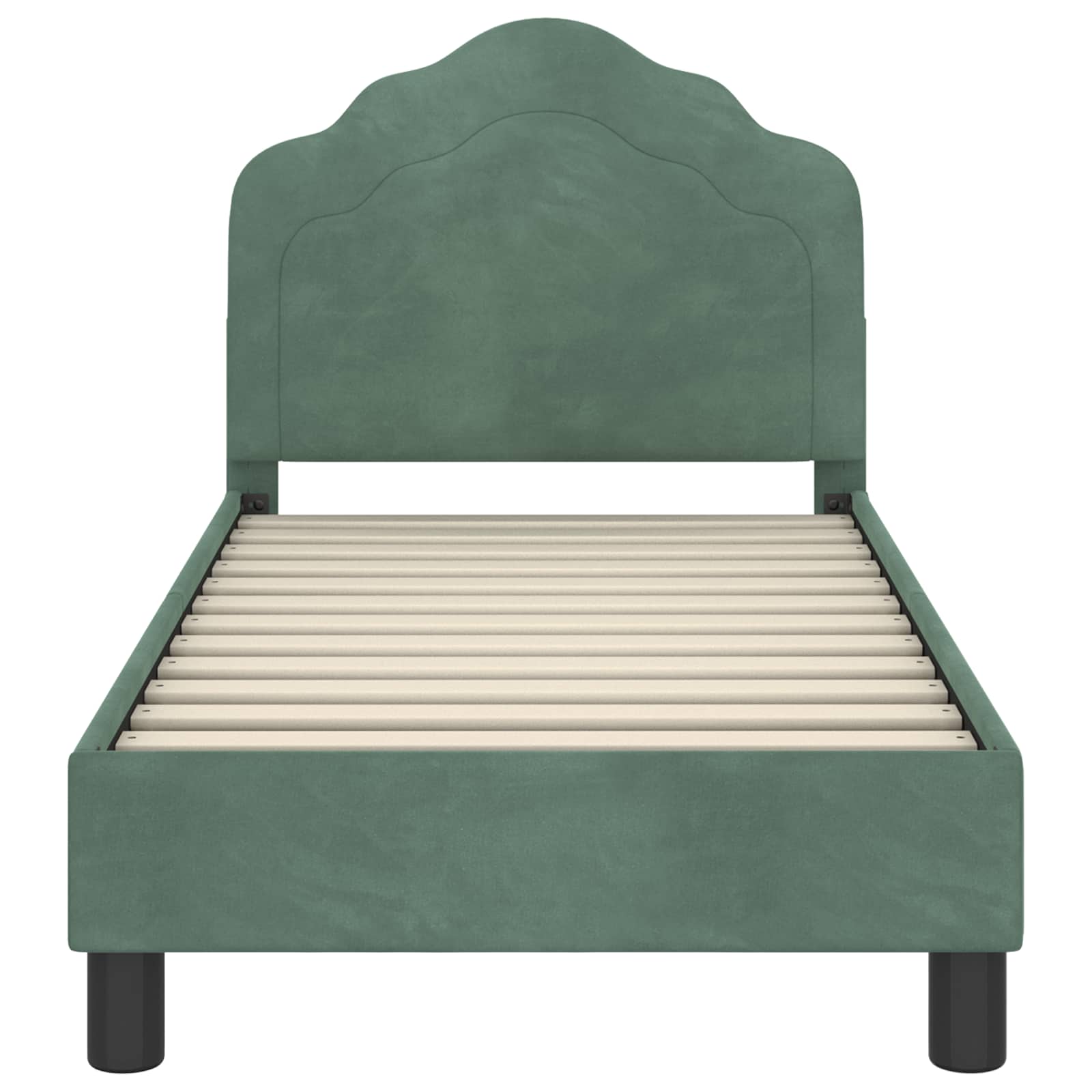 Kinderbettgestell mit Kopfteil Meergrün 70 x 140 cm Samt
