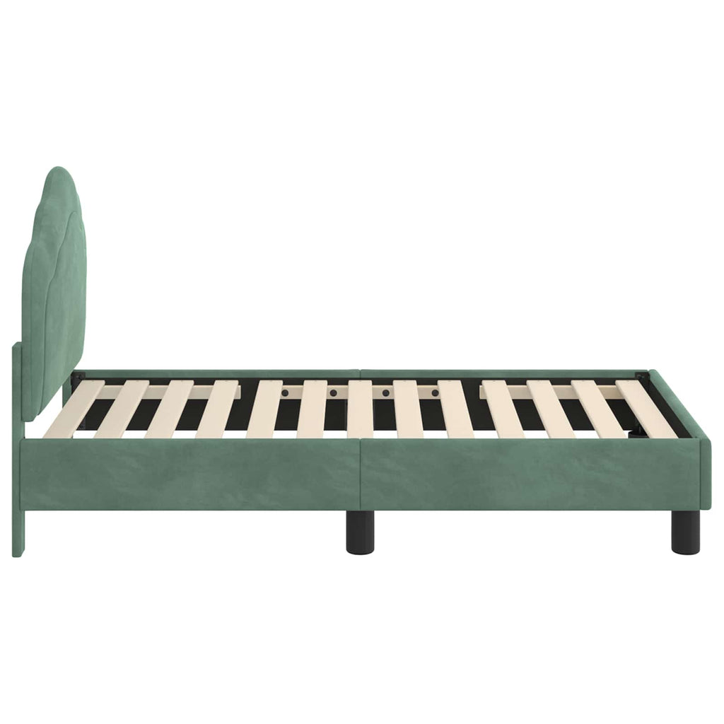 Kinderbettgestell mit Kopfteil Meergrün 70 x 140 cm Samt