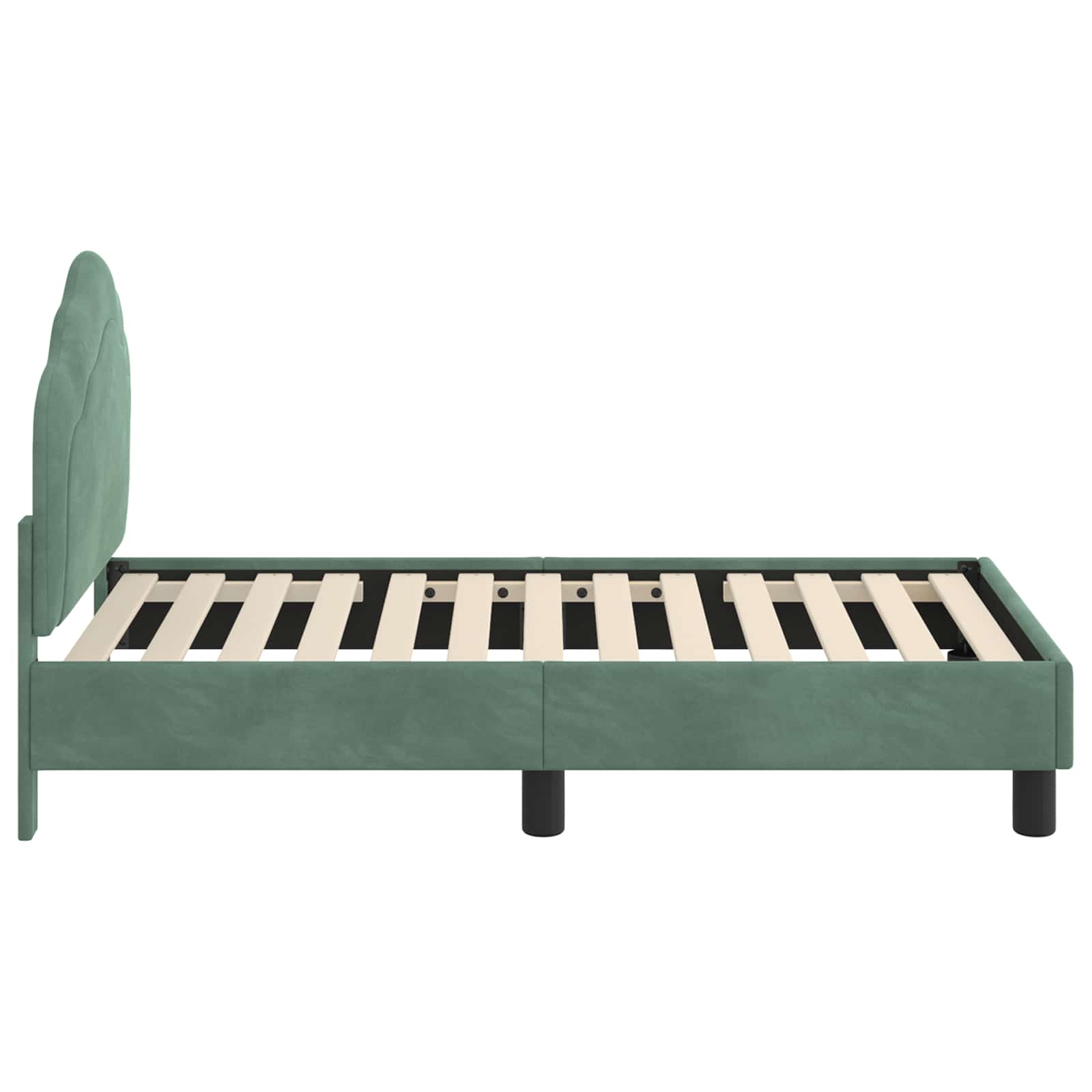 Kinderbettgestell mit Kopfteil Meergrün 70 x 140 cm Samt