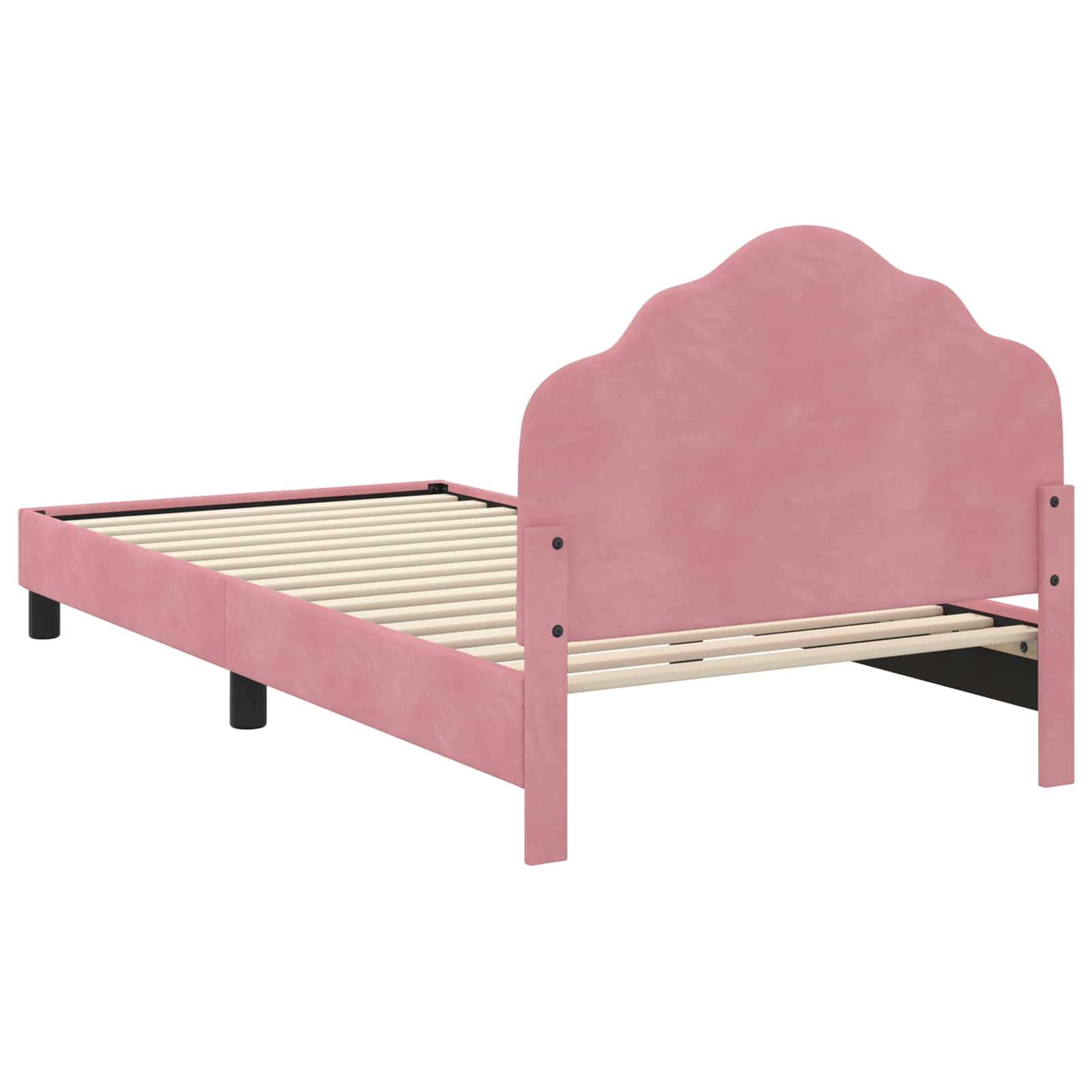 Kinderbettgestell mit Kopfteil Rosa 80 x 200 cm Samt