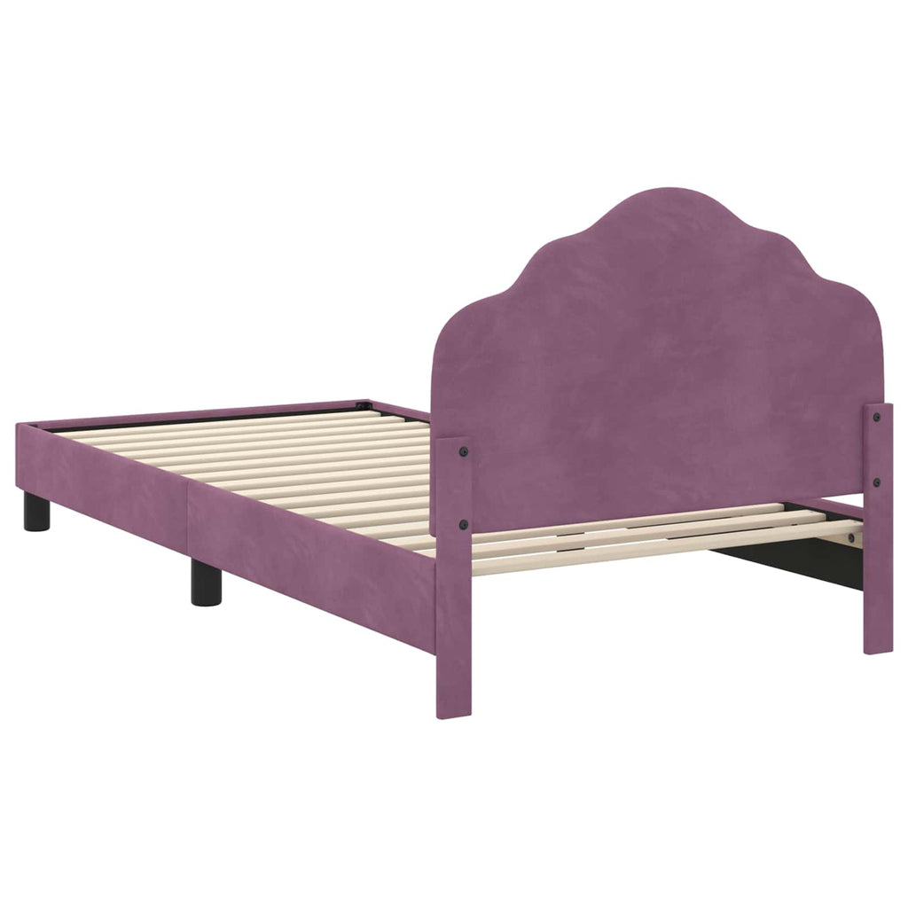 Kinderbettgestell mit Kopfteil Lila 80 x 200 cm Samt