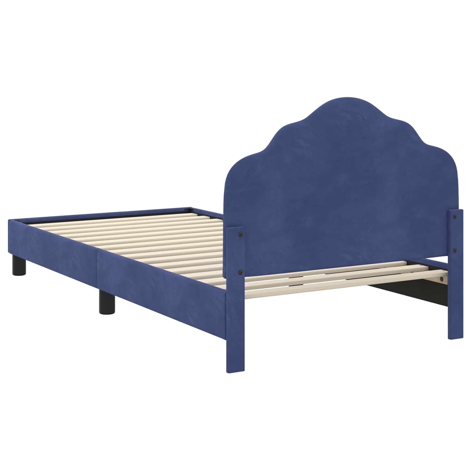 Kinderbettgestell mit Kopfteil Polizeiblau 80 x 200 cm Samt