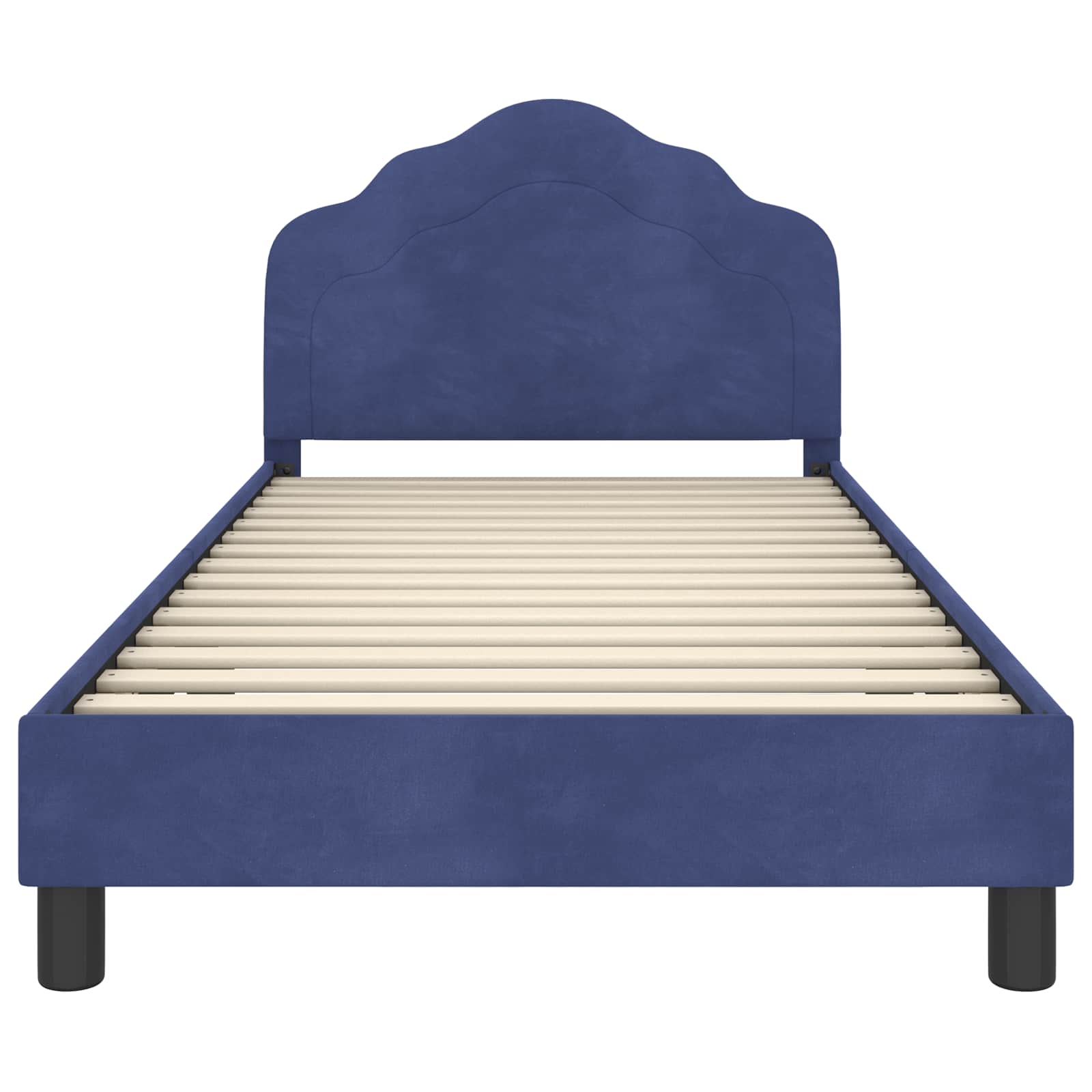Kinderbettgestell mit Kopfteil Polizeiblau 80 x 200 cm Samt