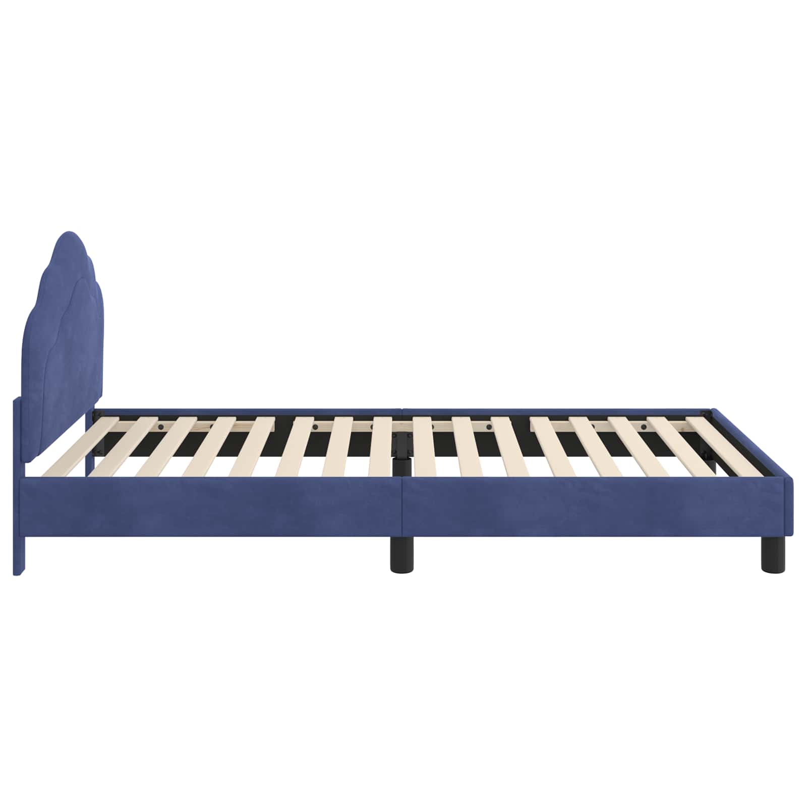 Kinderbettgestell mit Kopfteil Polizeiblau 80 x 200 cm Samt