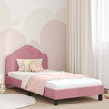 Kinderbettgestell mit Kopfteil Rosa 90 x 190 cm Samt