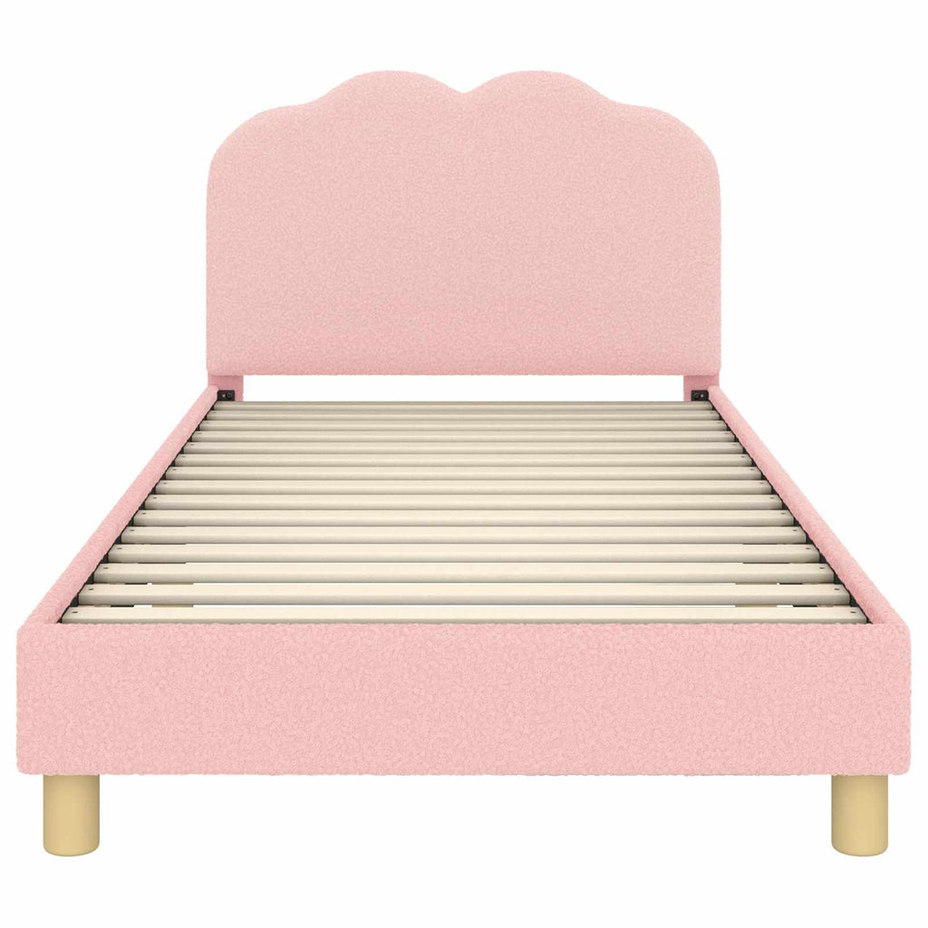 Kinderbettgestell mit Kopfteil Rosa 80 x 200 cm Bouclé