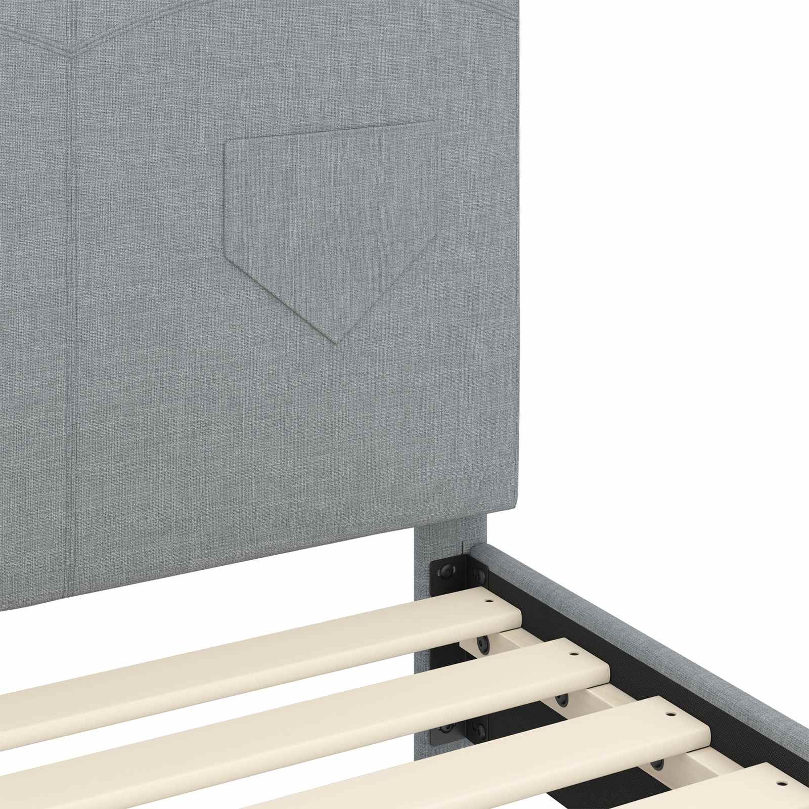 Kinderbettgestell mit Kopfteil Hellgrau 70 x 140 cm Stoff